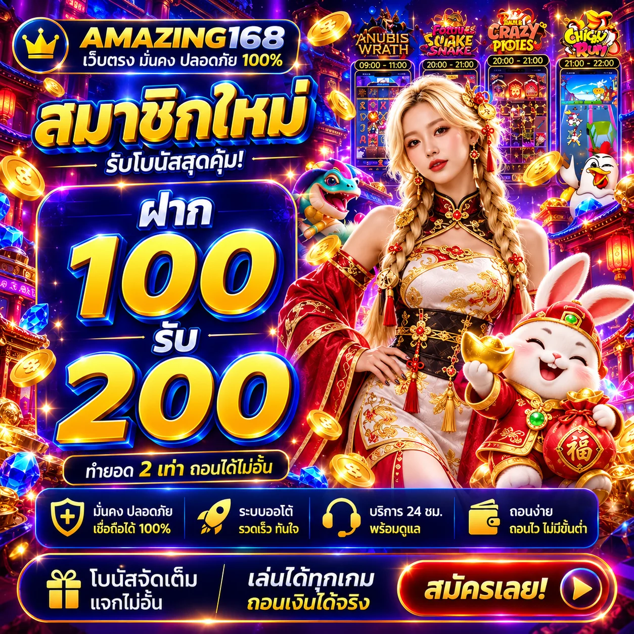 ทดลองเล่นเกมสล็อต PG Soft กับ AMAZING168
