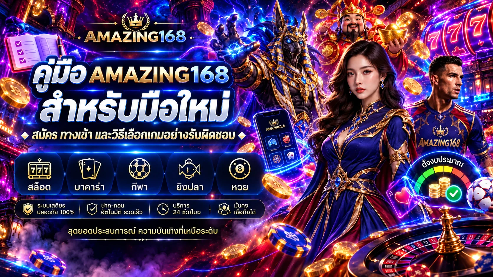 AMAZING168 คู่มือมือใหม่ สมัคร ทางเข้า และเลือกเกม